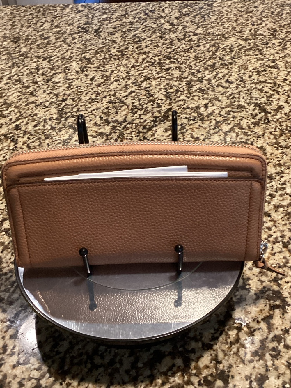 kate spade Pebbled Leather Zip Wallet — Light Brown. EUC - Picture 2 of 6